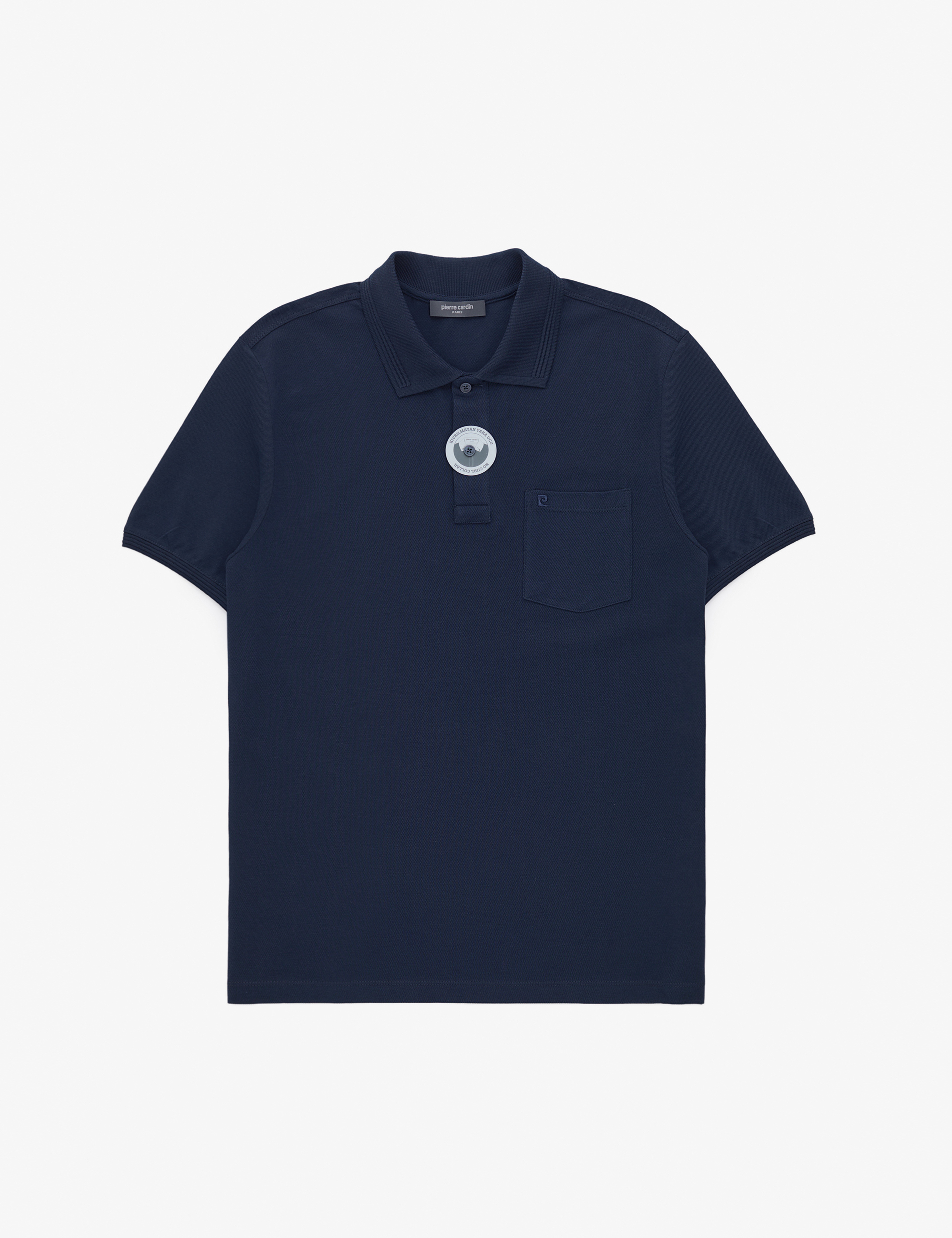 Lacivert Regular Fit %100 Pamuk Düğmeli Polo Yaka Basic Tişört