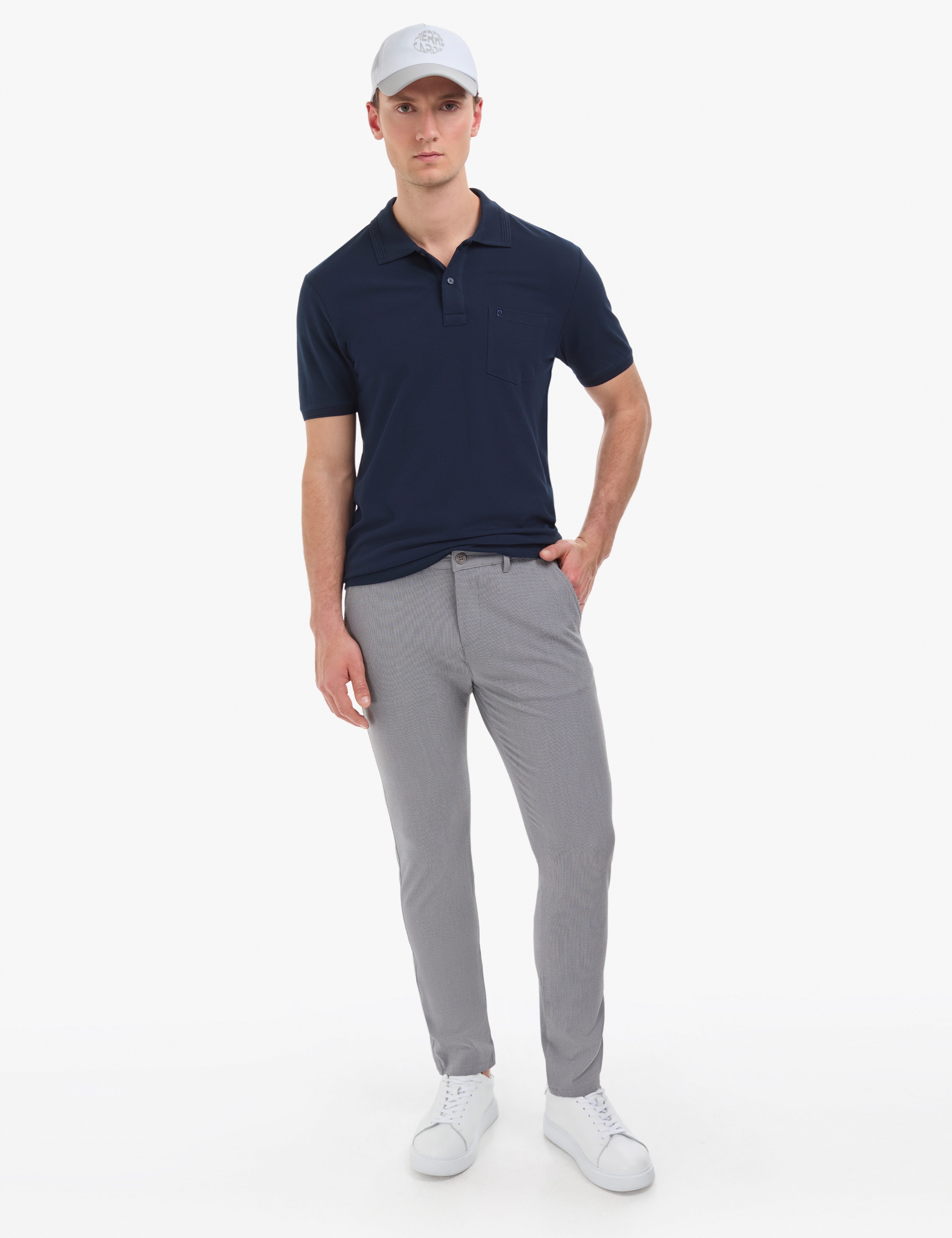 Lacivert Regular Fit %100 Pamuk Düğmeli Polo Yaka Basic Tişört