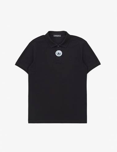 Siyah Slim Fit %100 Pamuk Düğmeli Polo Yaka Basic Tişört
