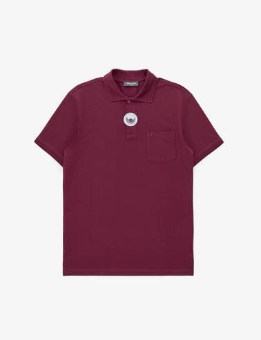 Bordo Regular Fit %100 Pamuk Düğmeli Polo Yaka Basic Tişört