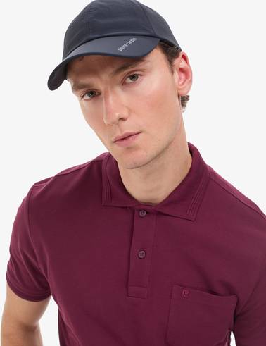 Bordo Regular Fit %100 Pamuk Düğmeli Polo Yaka Basic Tişört