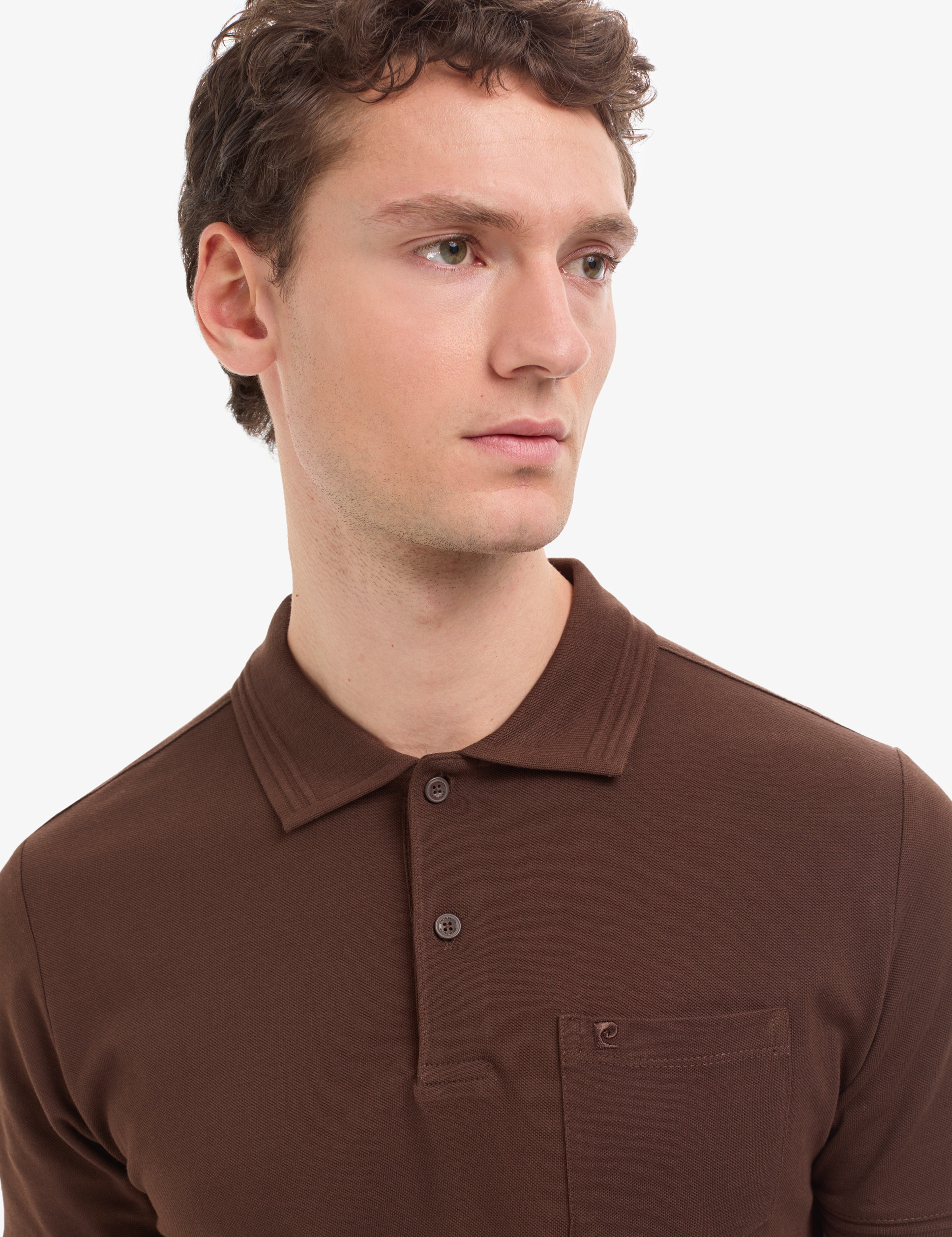 Koyu Kahverengi Regular Fit %100 Pamuk Cepli Kıvrılmaz Düğmeli Polo Yaka Basic T - Image 2