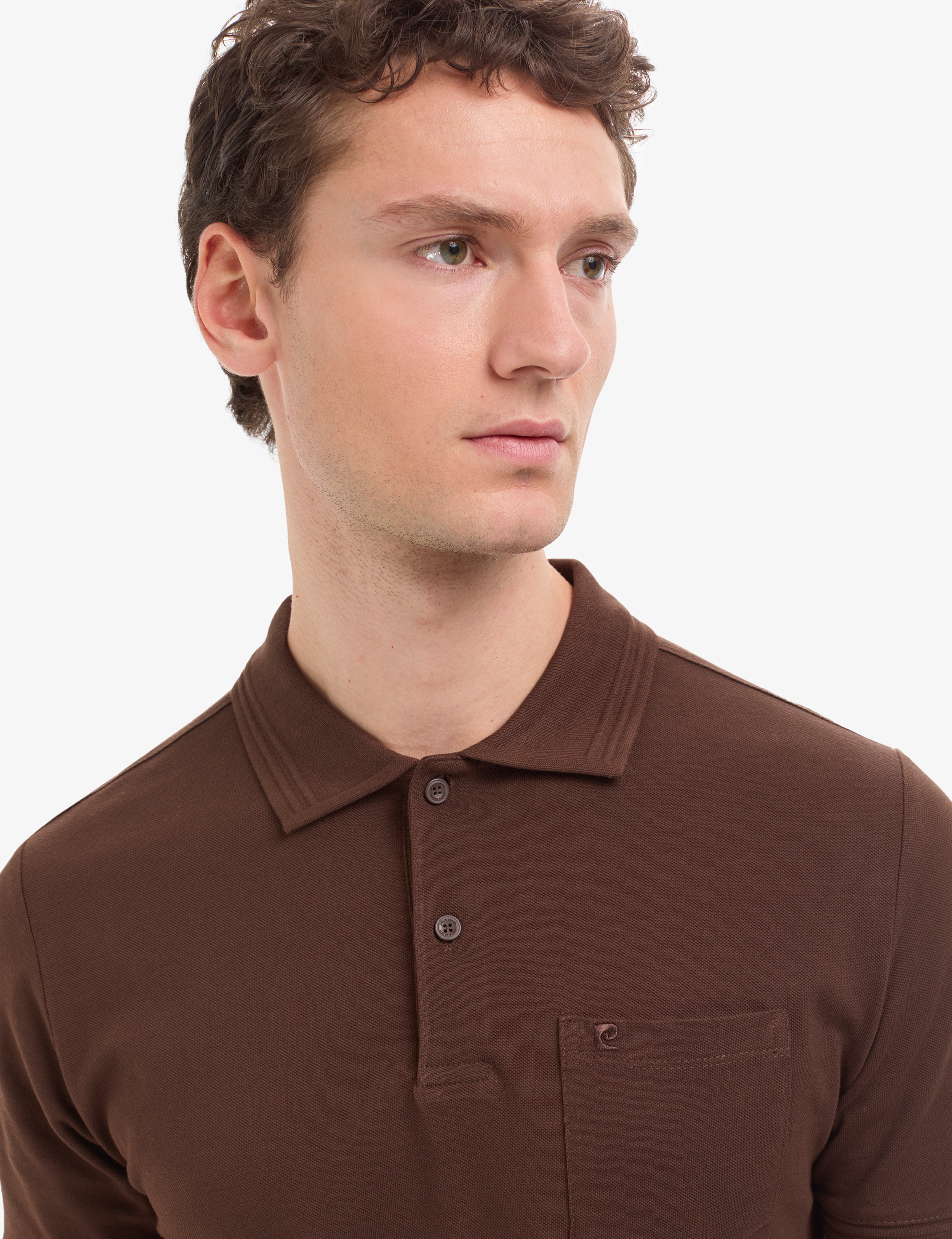 Koyu Kahverengi Regular Fit %100 Pamuk Cepli Kıvrılmaz Düğmeli Polo Yaka Basic T