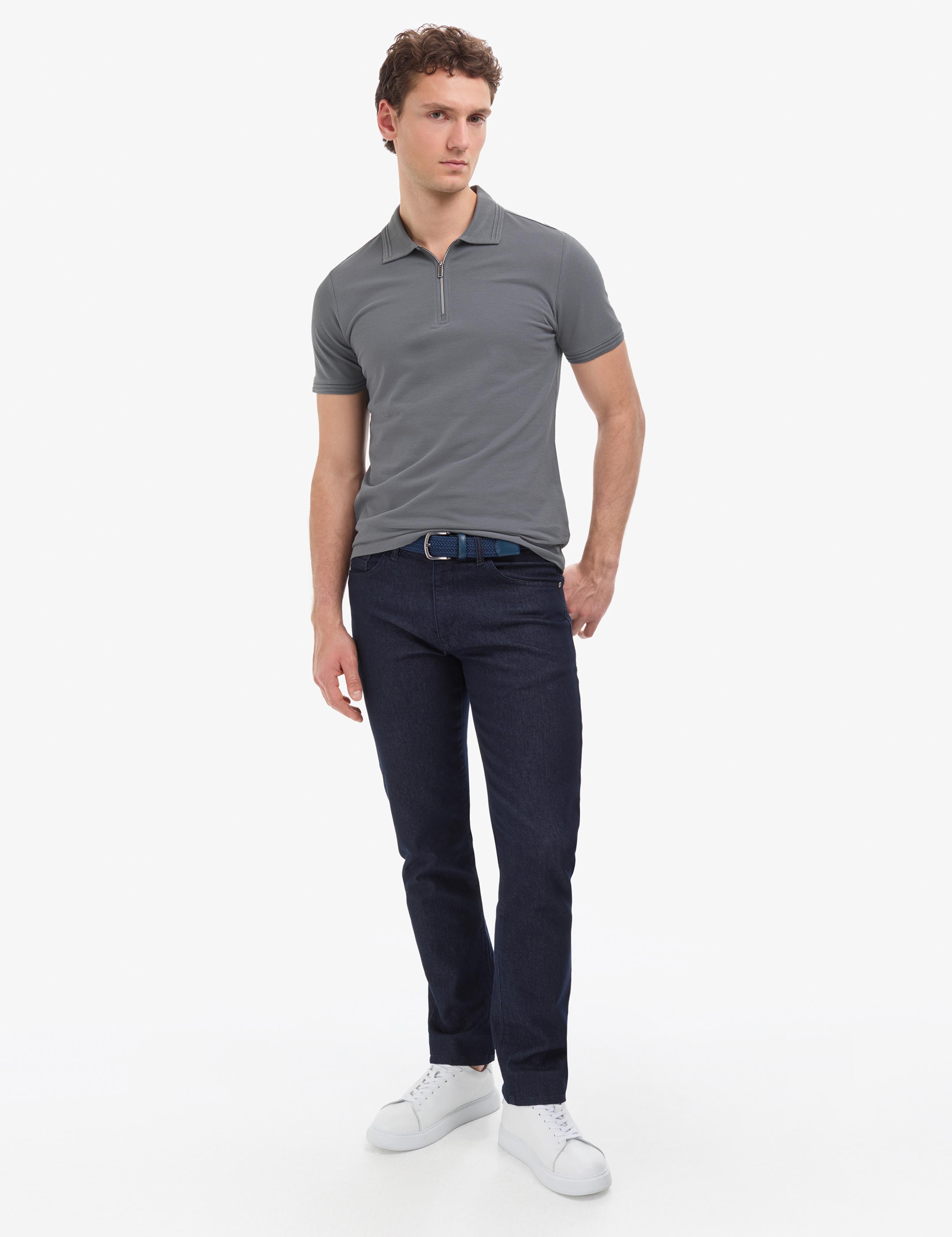 Antrasit Slim Fit Basic Tişört
