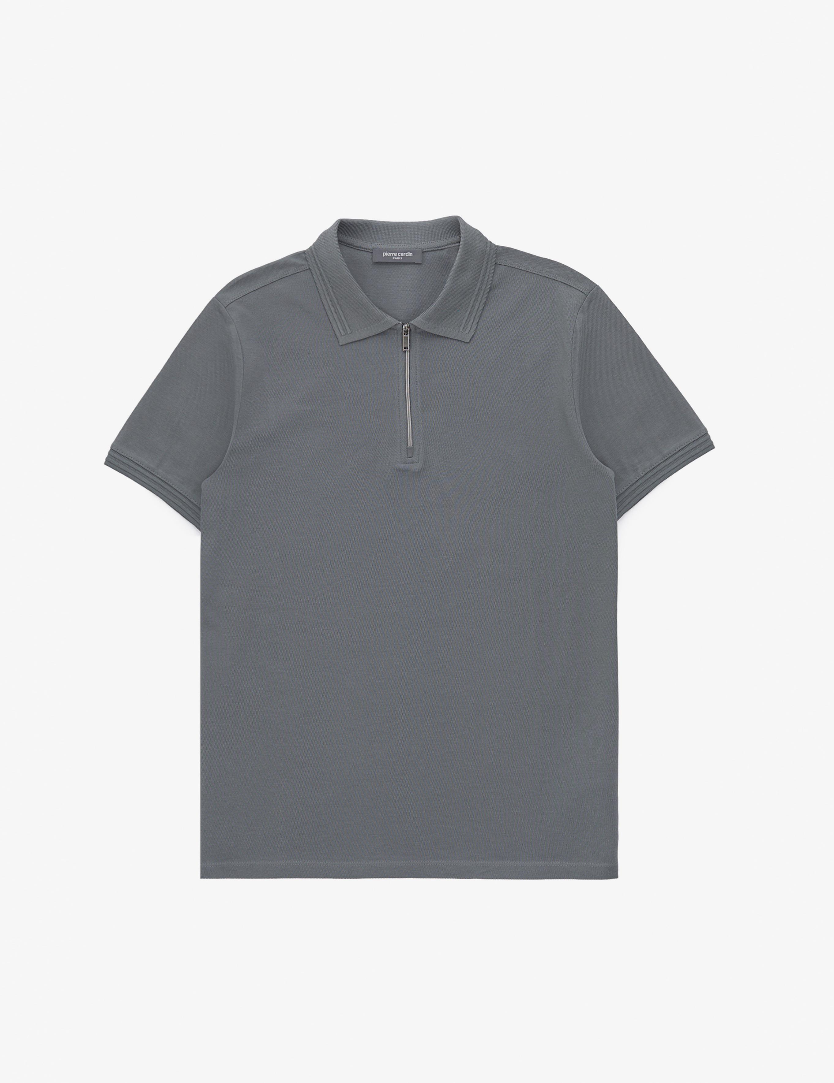 Antrasit Slim Fit Basic Tişört