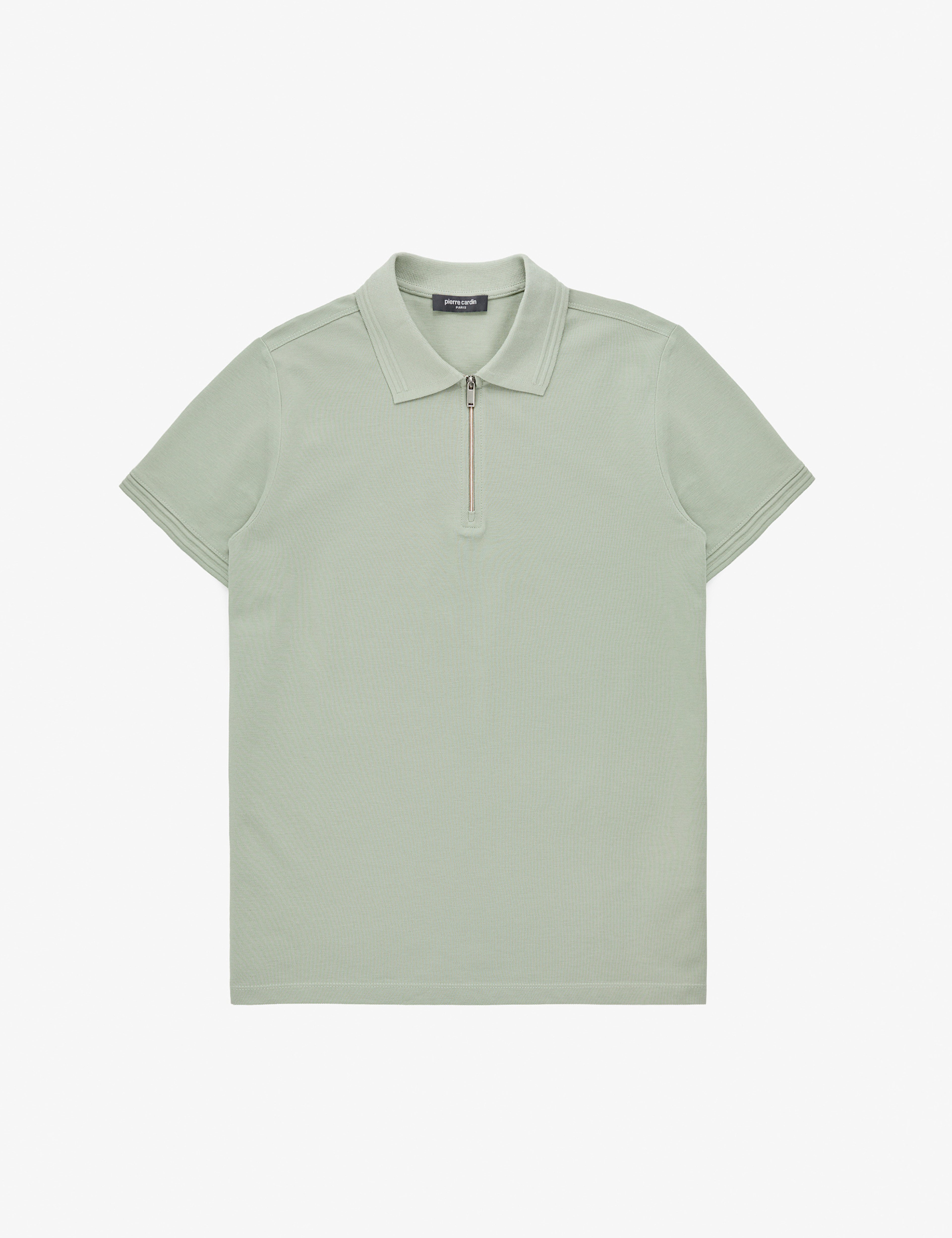 Çağla Slim Fit %100 Pamuk Kıvrılmaz Fermuarlı Polo Yaka Basic Tişört - Image 6
