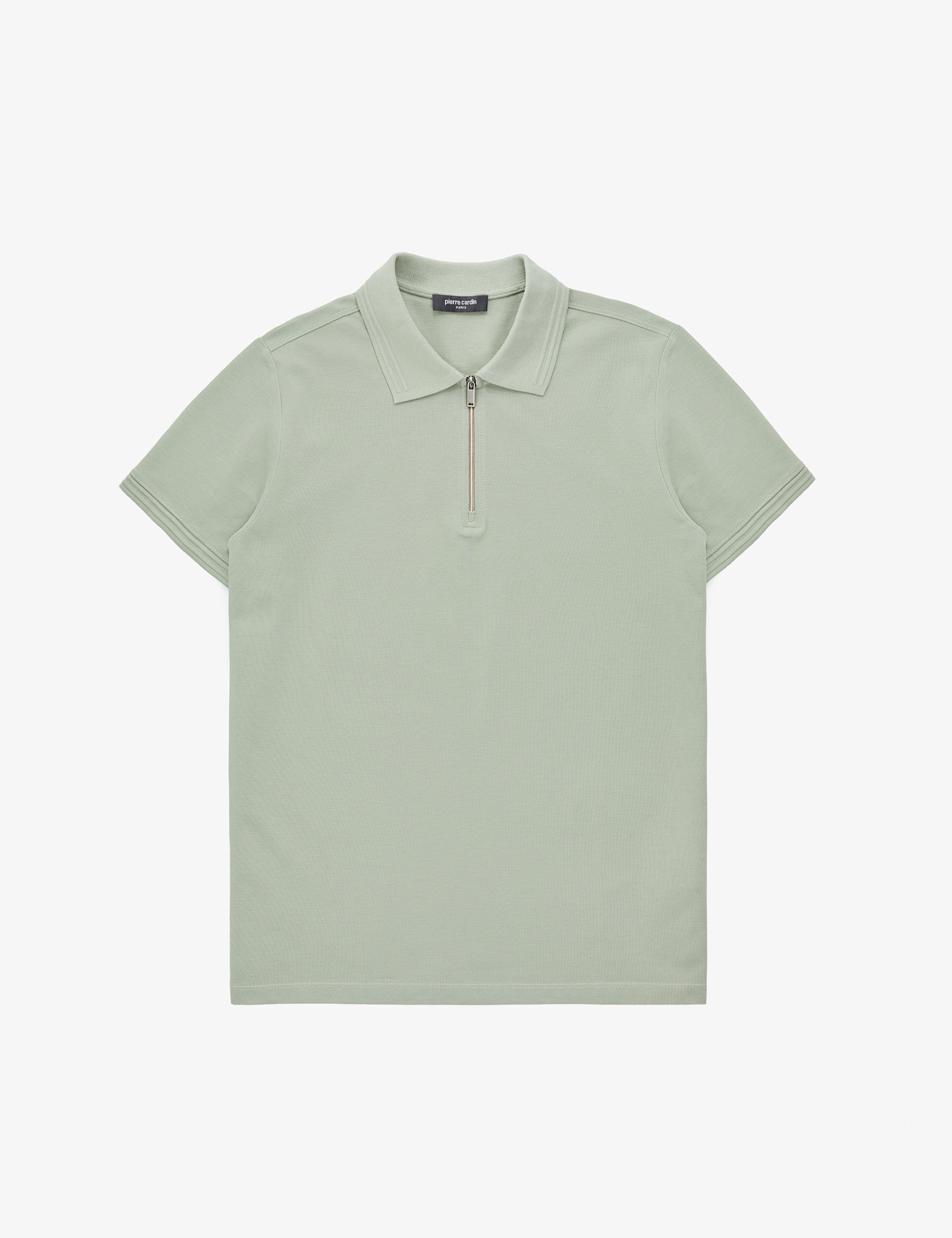 Çağla Slim Fit %100 Pamuk Kıvrılmaz Fermuarlı Polo Yaka Basic Tişört