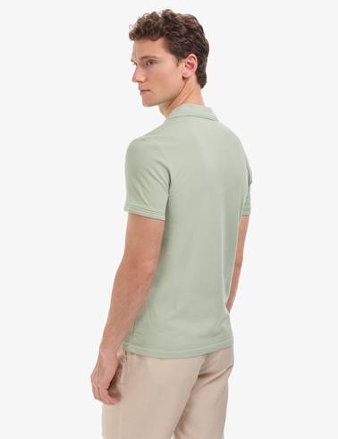 Çağla Slim Fit %100 Pamuk Kıvrılmaz Fermuarlı Polo Yaka Basic Tişört
