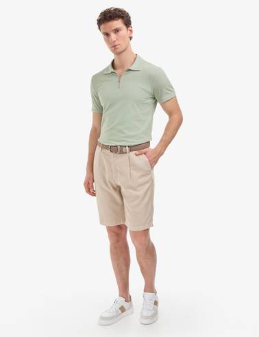 Çağla Slim Fit %100 Pamuk Kıvrılmaz Fermuarlı Polo Yaka Basic Tişört