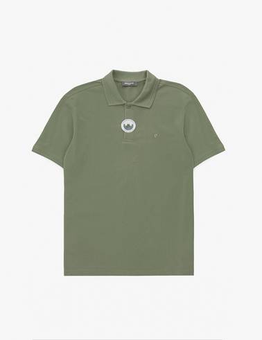 Haki Regular Fit %100 Pamuk Kıvrılmaz Düğmeli Polo Yaka Basic Tişört