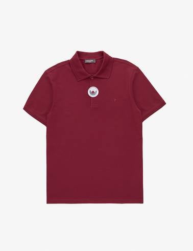 Bordo Slim Fit %100 Pamuk Kıvrılmaz Düğmeli Polo Yaka Basic Tişört