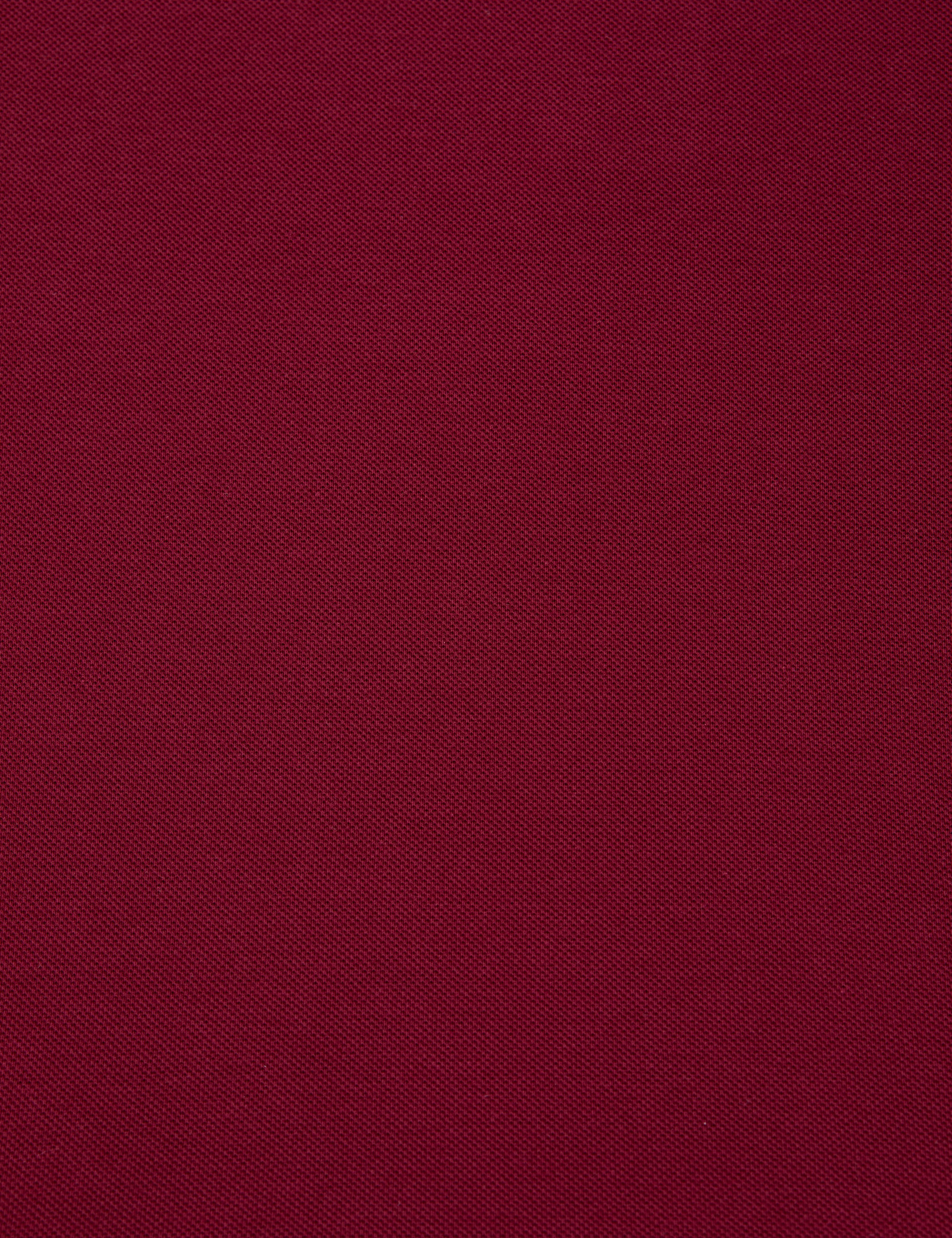 Bordo Slim Fit %100 Pamuk Kıvrılmaz Düğmeli Polo Yaka Basic Tişört - Image 7