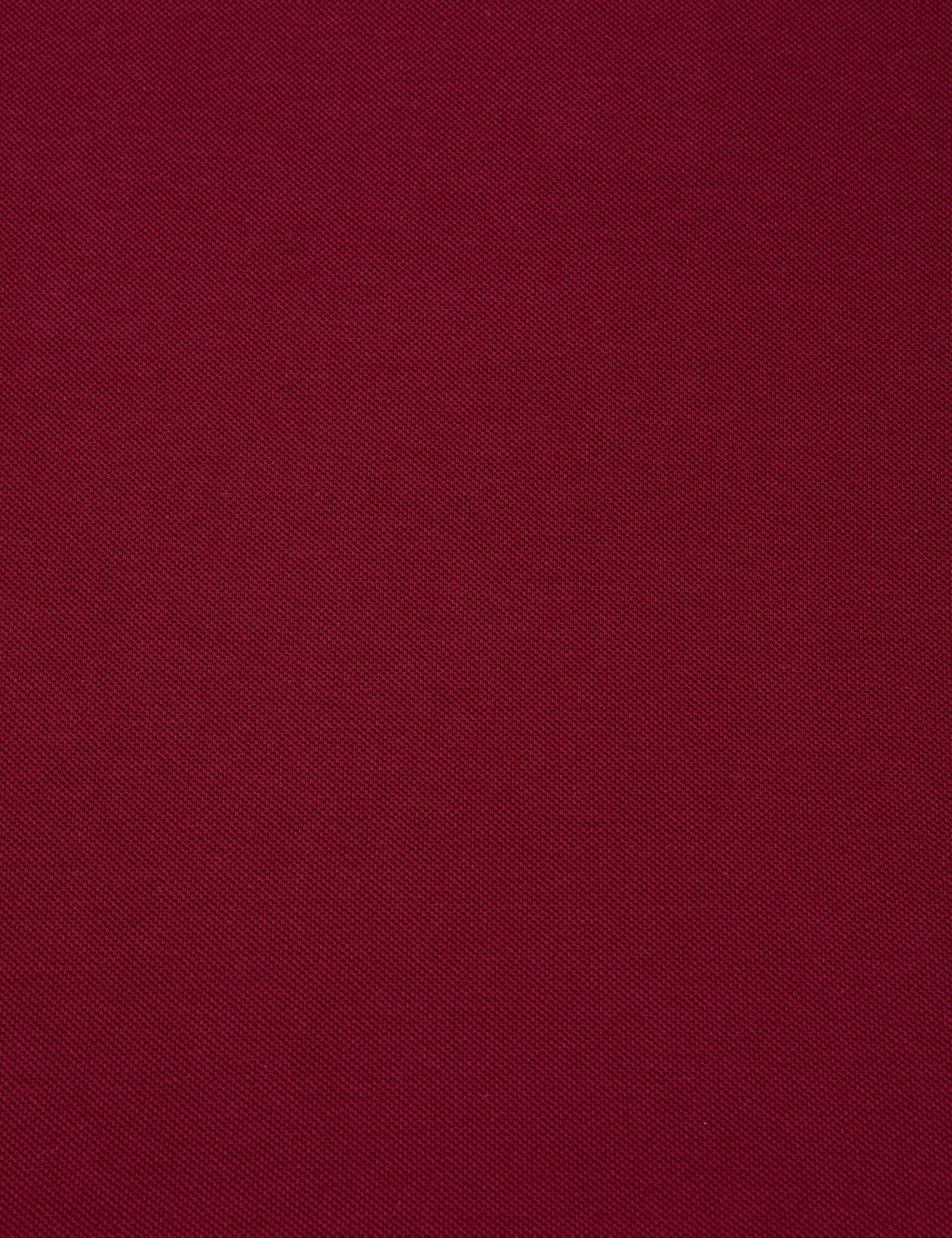Bordo Slim Fit %100 Pamuk Kıvrılmaz Düğmeli Polo Yaka Basic Tişört