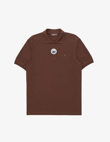 Koyu Kahverengi Regular Fit %100 Pamuk Kıvrılmaz Düğmeli Polo Yaka Basic Tişört