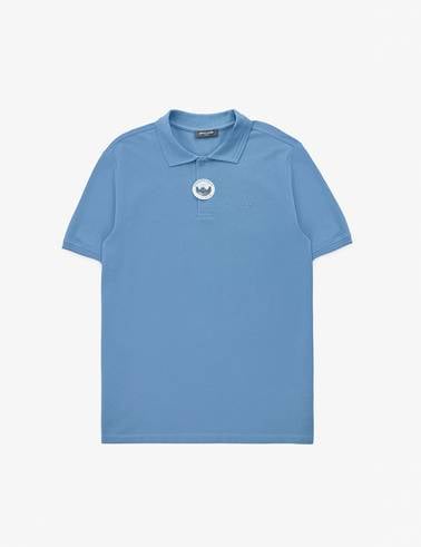 Koyu Mavi Regular Fit %100 Pamuk Kıvrılmaz Düğmeli Polo Yaka Basic Tişört