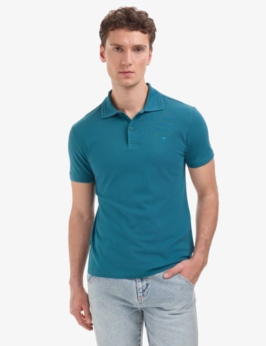 Zümrüt Slim Fit %100 Pamuk Kıvrılmaz Düğmeli Polo Yaka Basic Tişört