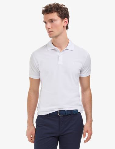 Beyaz Slim Fit %100 Pamuk Kıvrılmaz Düğmeli Polo Yaka Basic Tişört
