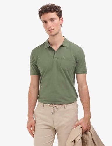 Haki Regular Fit %100 Pamuk Cepli Kıvrılmaz Düğmeli Polo Yaka Basic Tişört