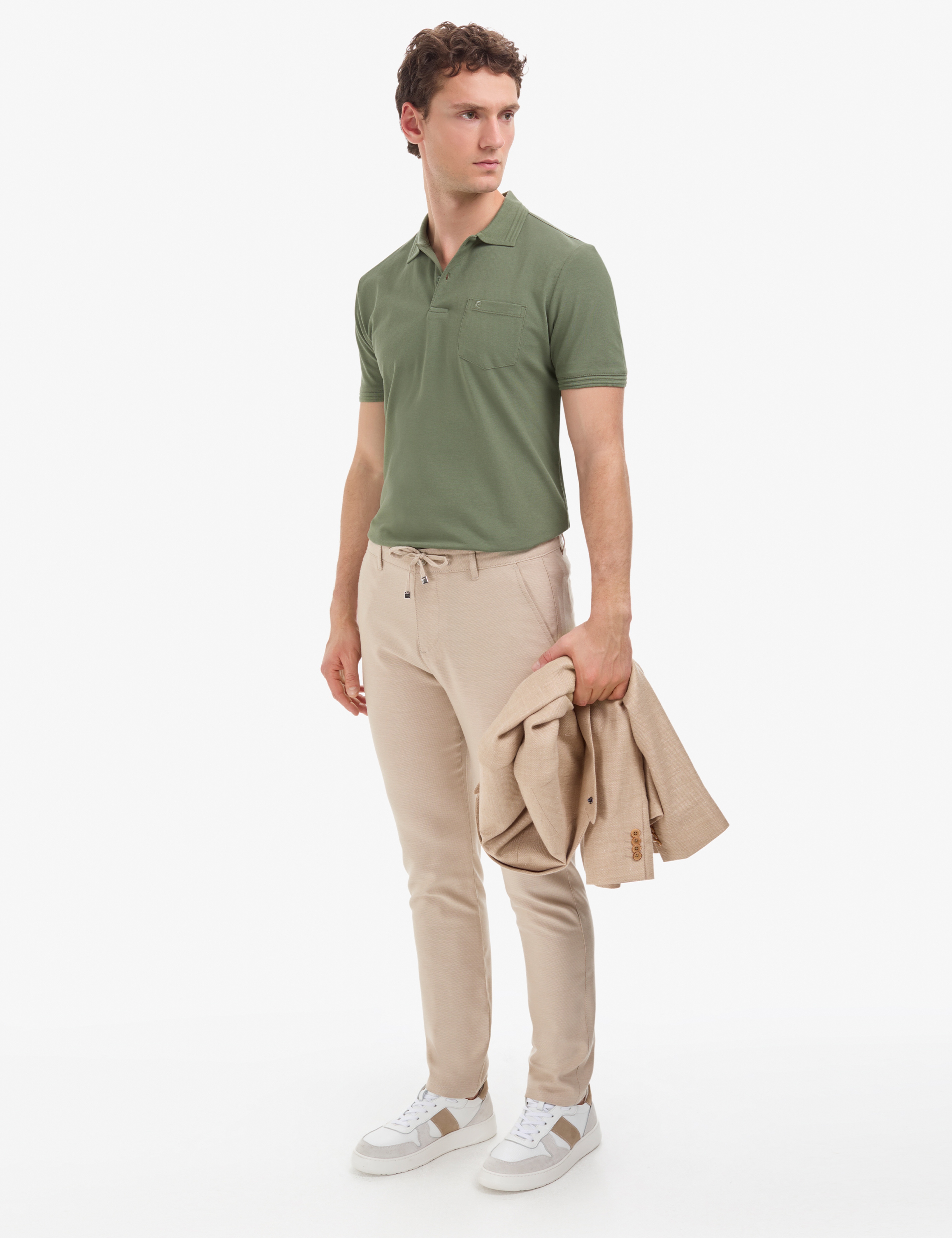 Haki Regular Fit %100 Pamuk Cepli Kıvrılmaz Düğmeli Polo Yaka Basic Tişört - Image 4