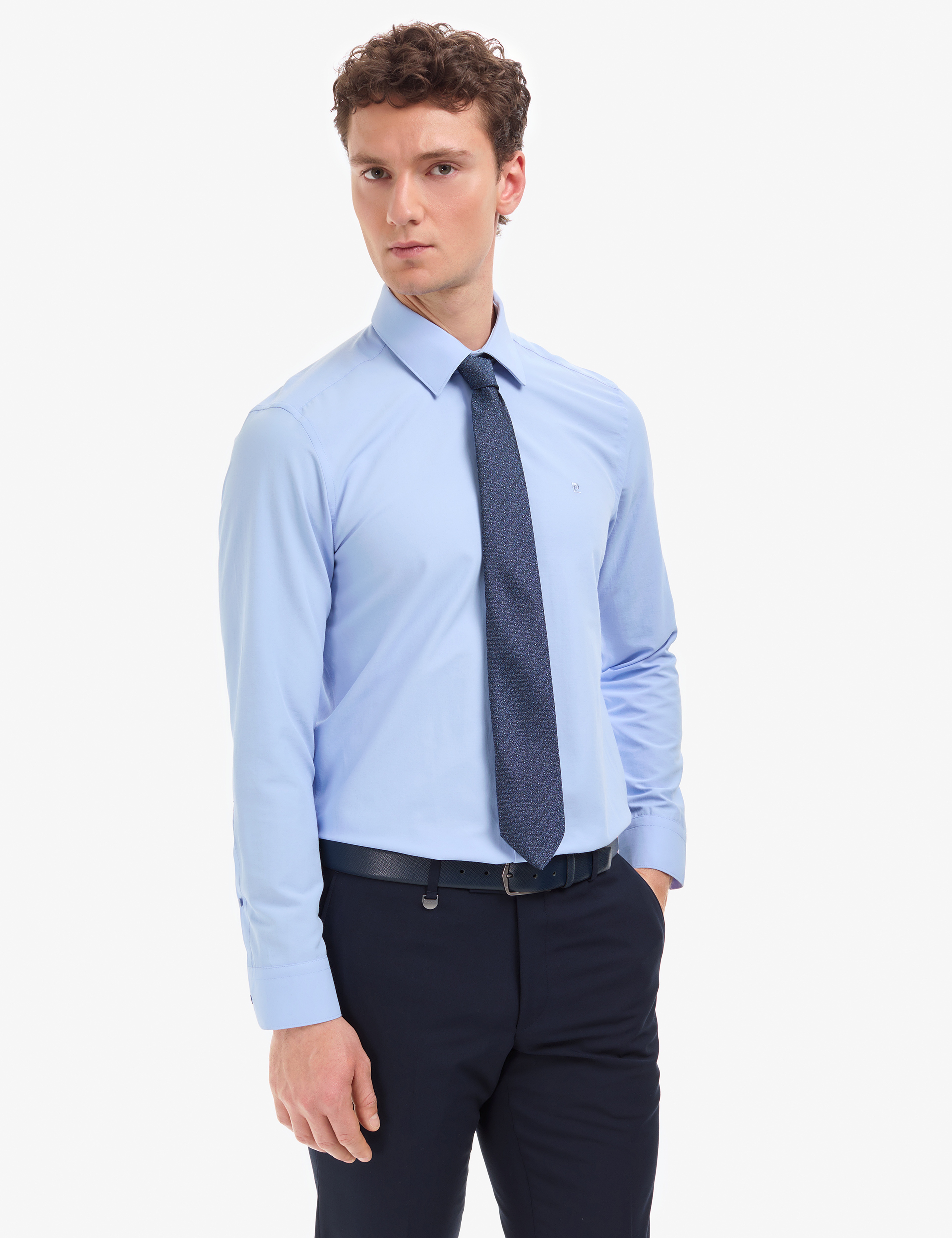 Mavi Slim Fit Uzun Kollu Basic Gömlek - Image 3