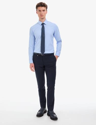 Mavi Slim Fit Uzun Kollu Basic Gömlek