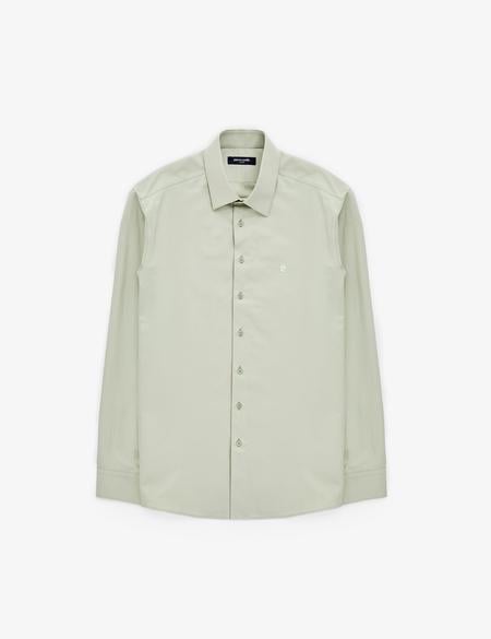 Yeşil Slim Fit Uzun Kollu Basic Gömlek - 50316734060