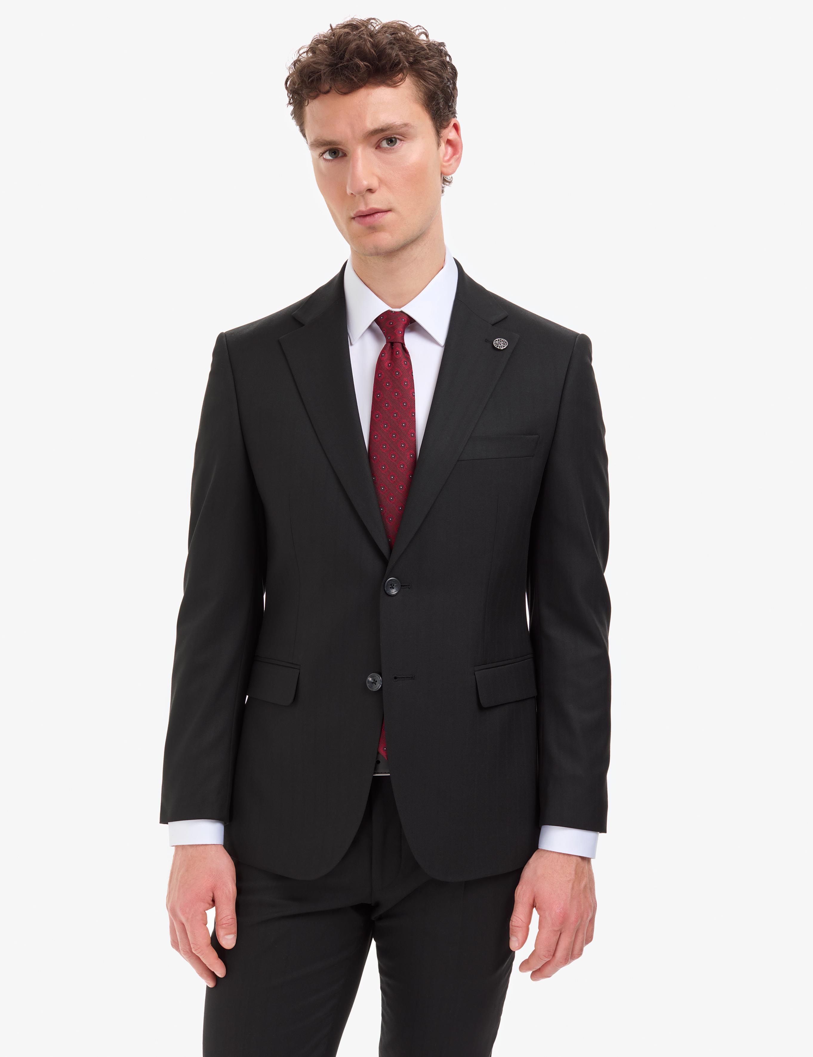 Siyah Slim Fit Takım Elbise