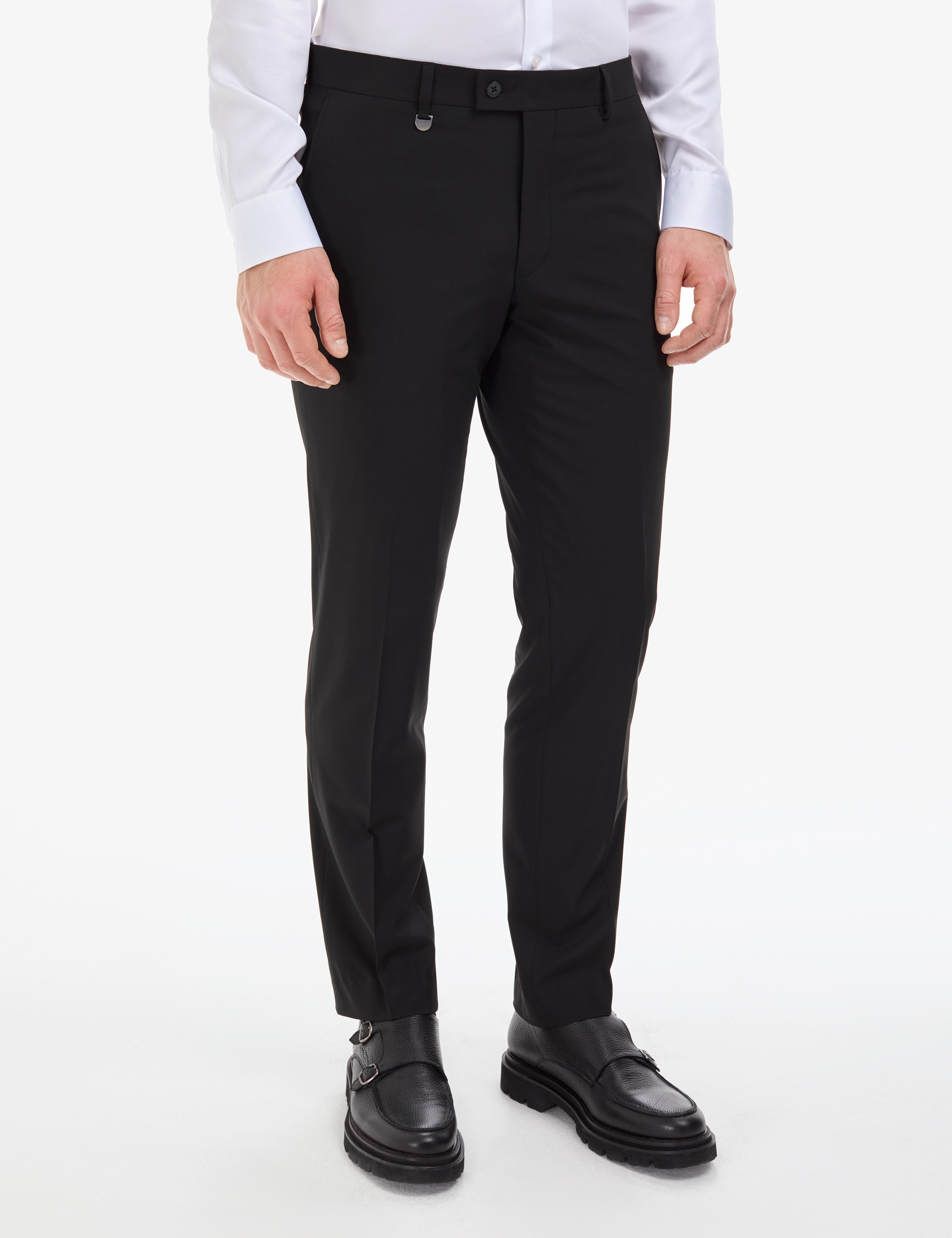 Siyah Slim Fit Kumaş Pantolon - Image 2