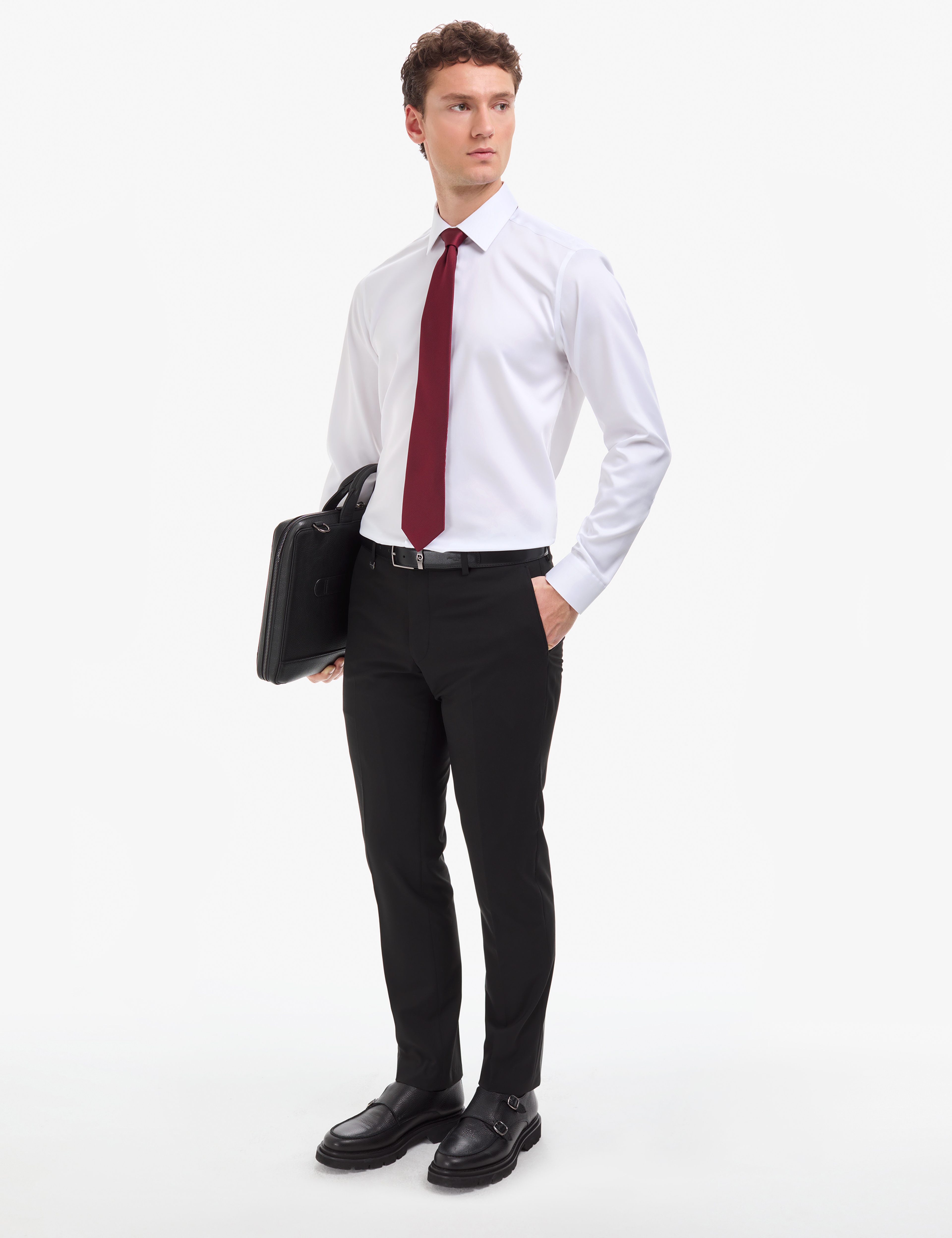Siyah Slim Fit Kumaş Pantolon - Image 3