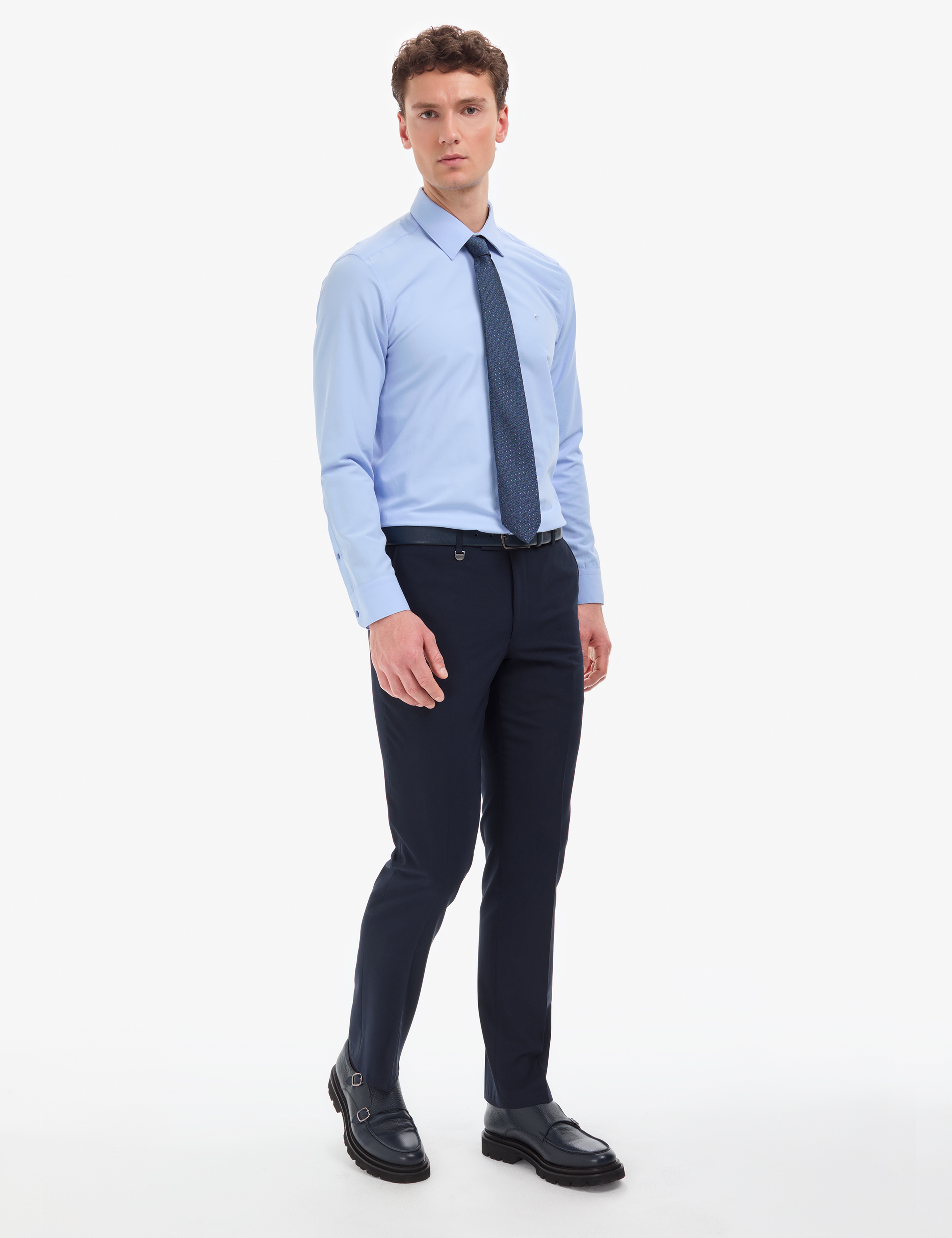 Lacivert Slim Fit Kumaş Pantolon - Image 3