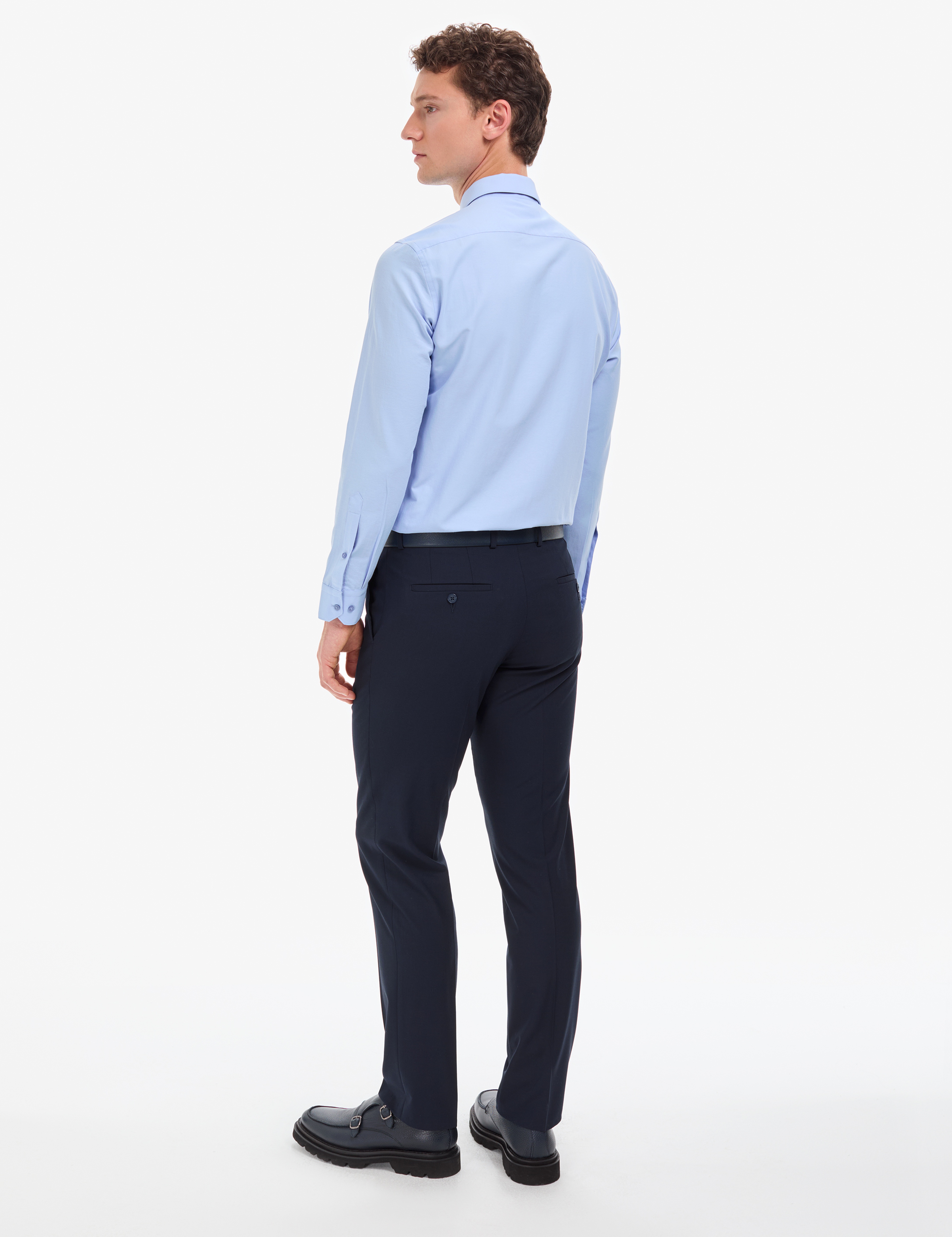 Lacivert Slim Fit Kumaş Pantolon - Image 4