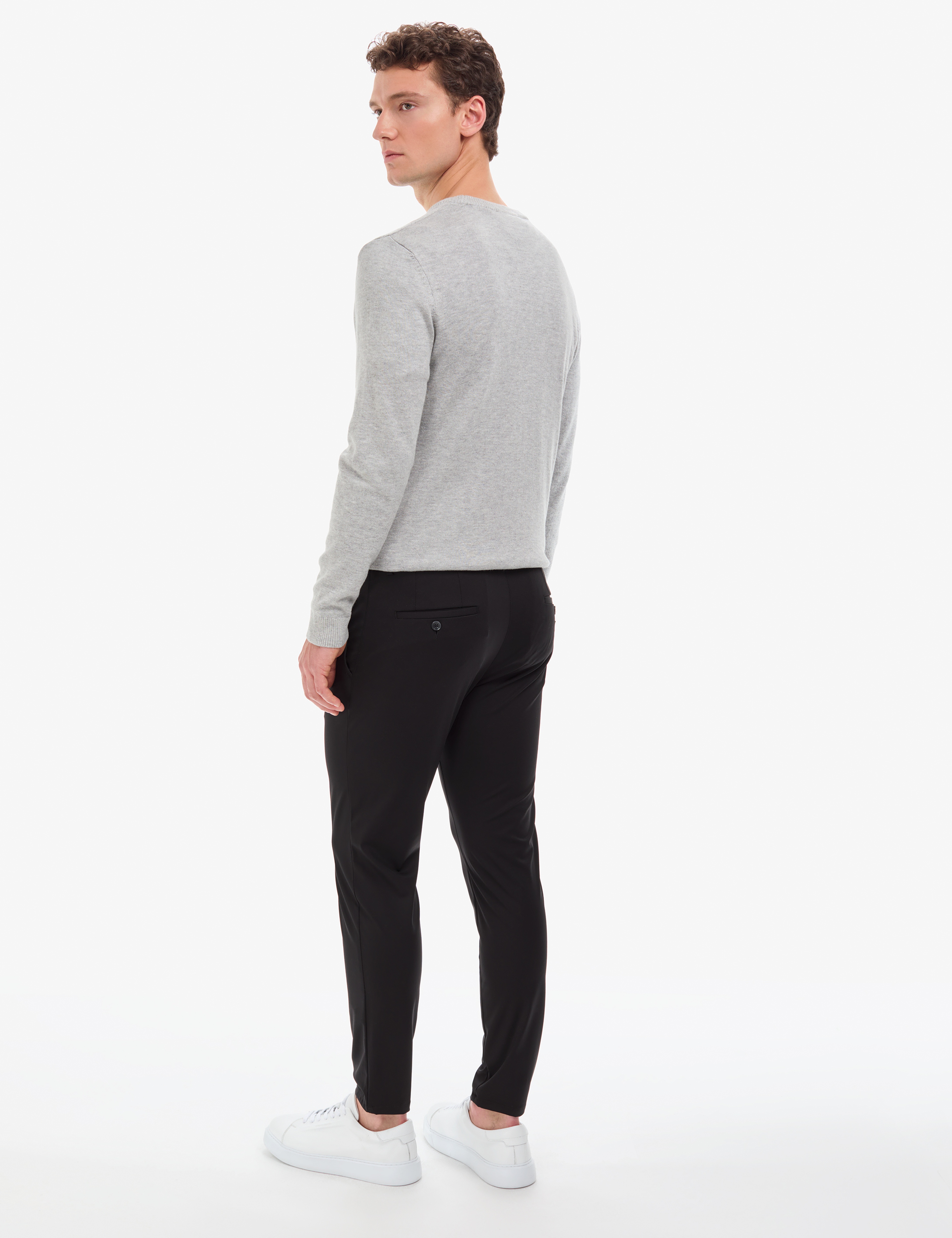 Siyah Klasik Jogger Beli Kordonlu Pantolon