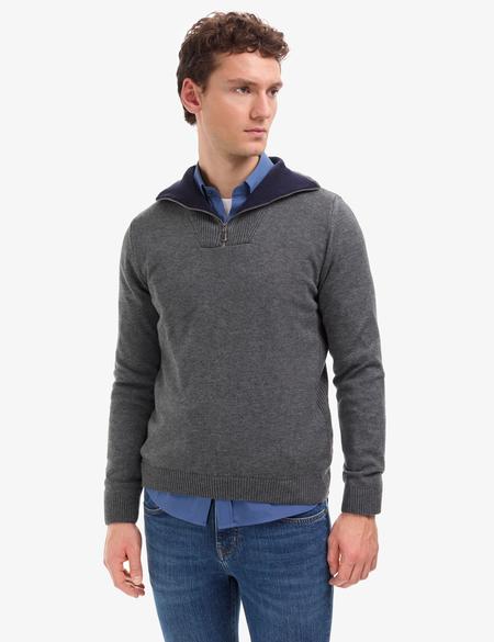 Gri Melanj Regular Fit Kazak - 50315714009