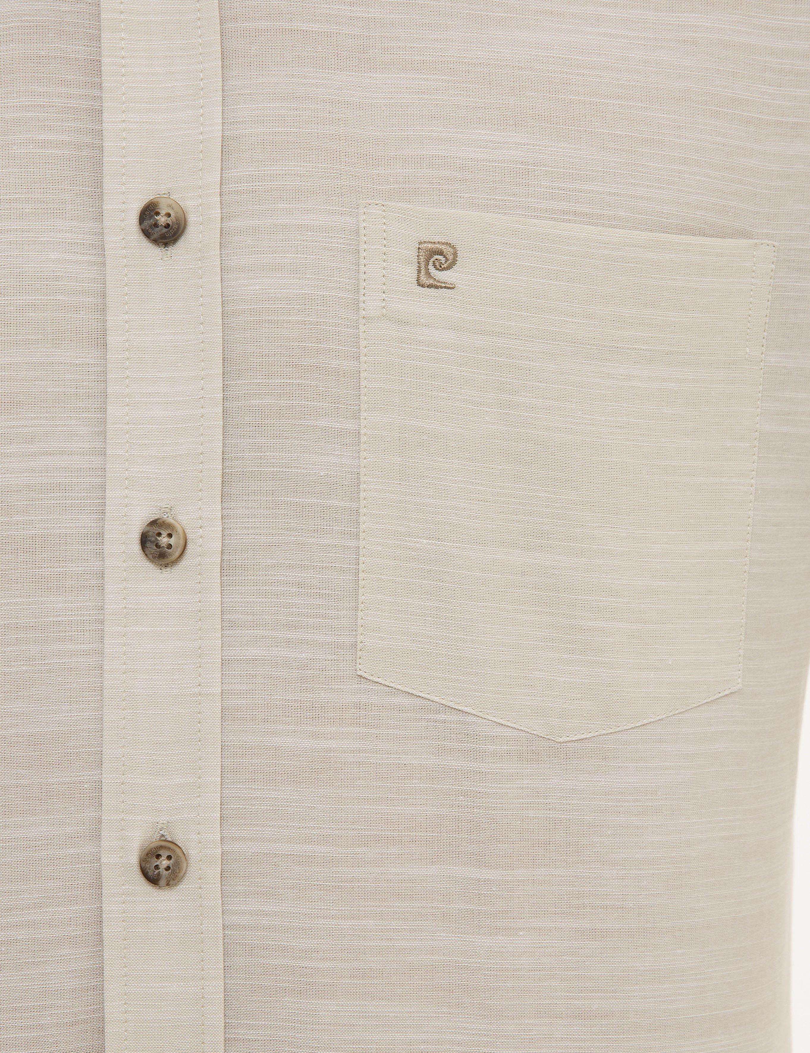 Bej Regular Fit Kısa Kollu Gömlek