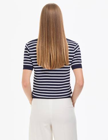 Lacivert  Slim Fit Polo Yaka Triko Tişört