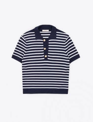 Lacivert  Slim Fit Polo Yaka Triko Tişört
