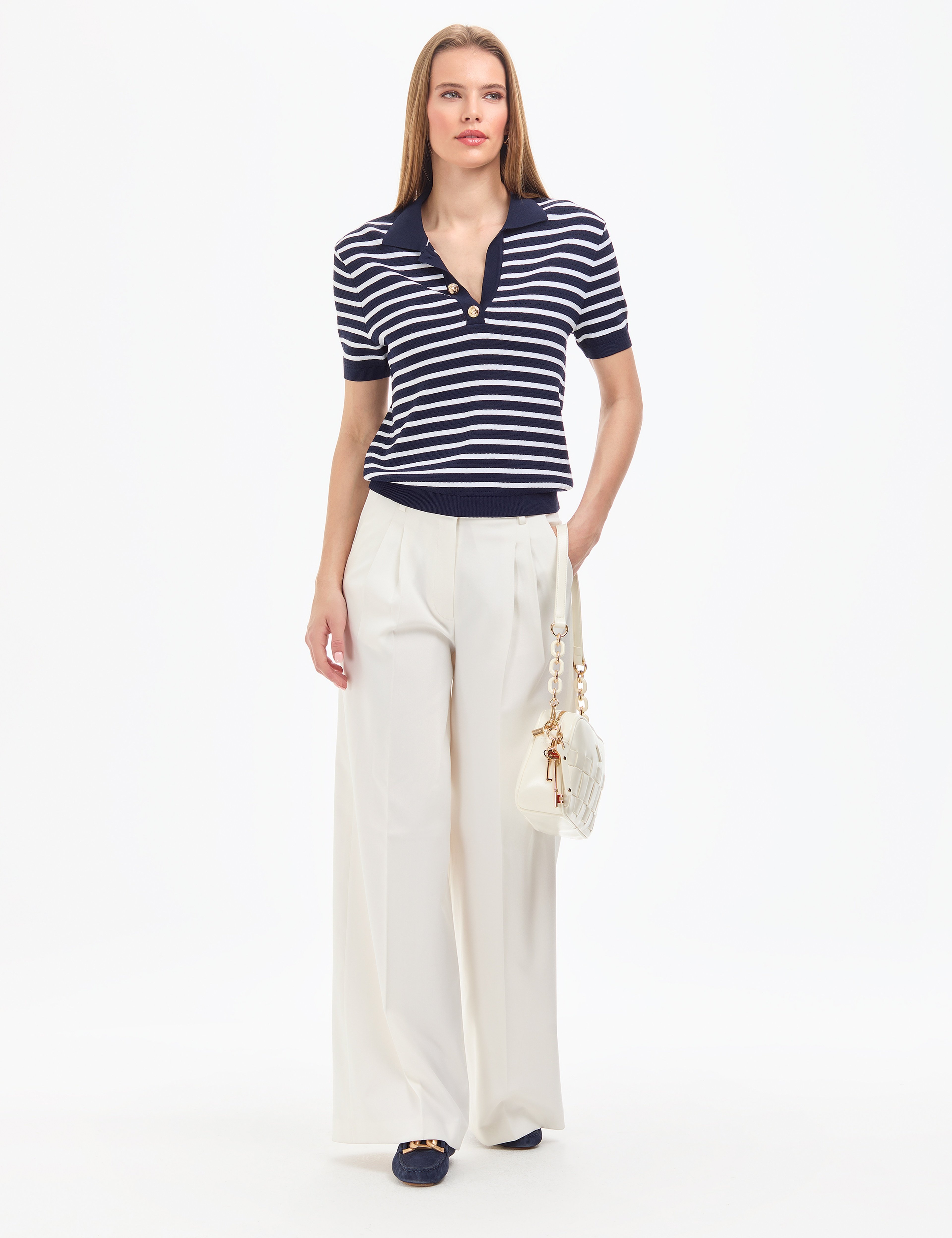 Lacivert Slim Fit Polo Yaka Triko Tişört - Image 4