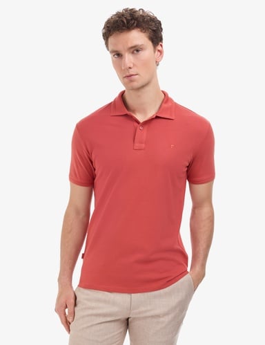 Kiremit Slim Fit %100 Pamuk Düğmeli Polo Yaka Basic Tişört