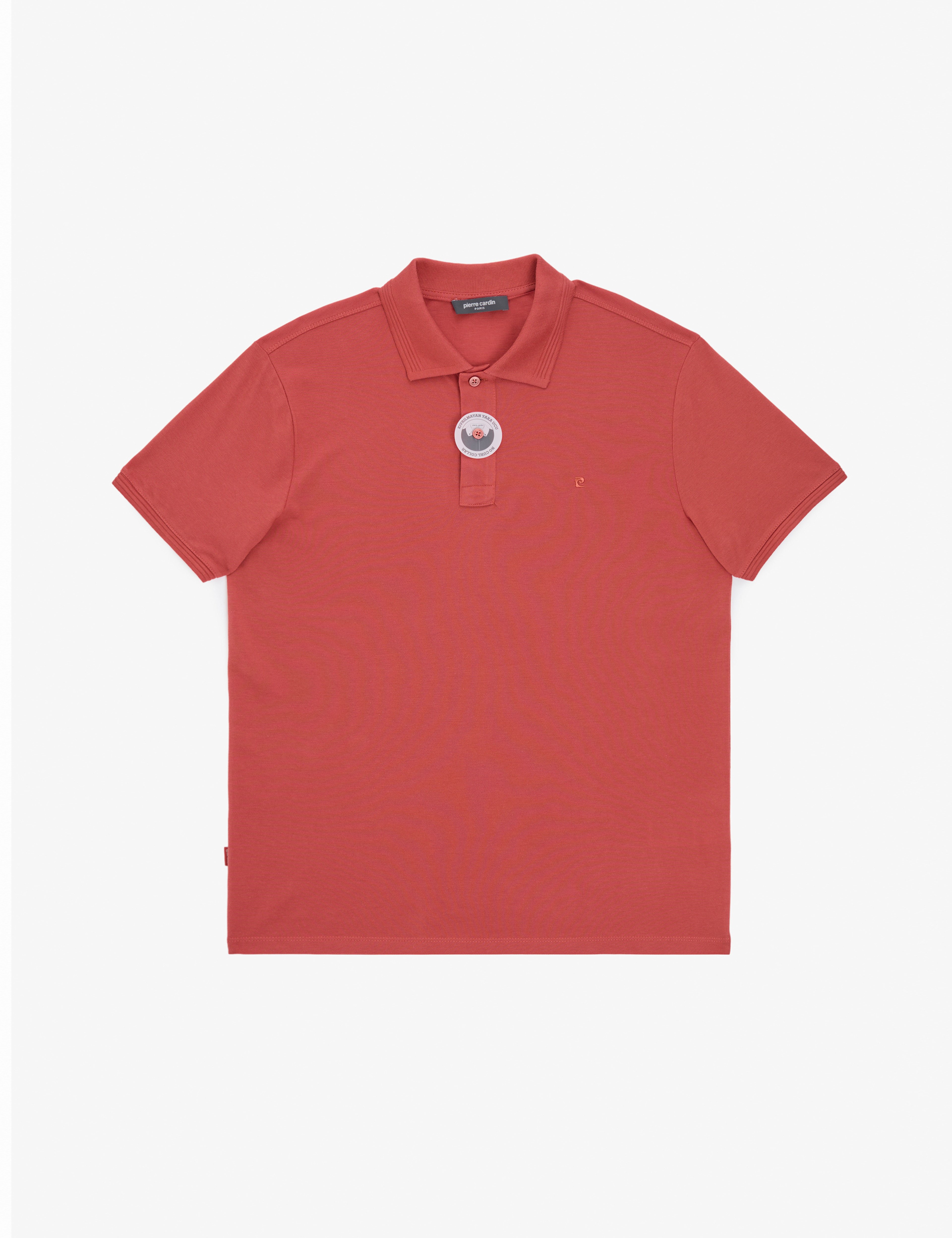 Kiremit Slim Fit %100 Pamuk Düğmeli Polo Yaka Basic Tişört - Image 6