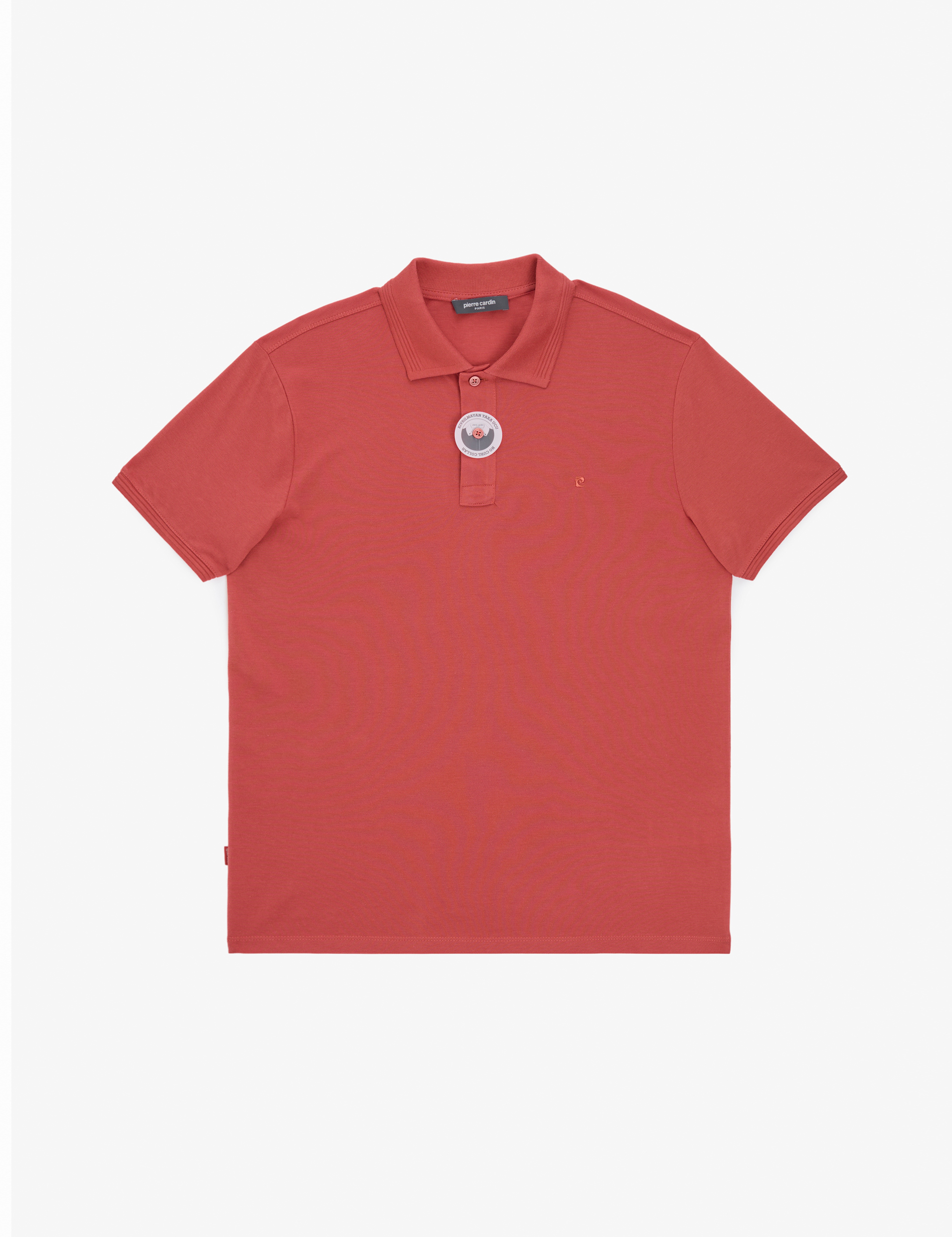 Kiremit Slim Fit %100 Pamuk Düğmeli Polo Yaka Basic Tişört
