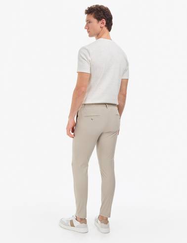 Bej Ex. Slim Fit Beli Kordonlu Klasik Jogger Pantolon