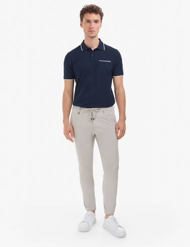 Gri Ex. Slim Fit Beli Kordonlu Klasik Jogger Pantolon