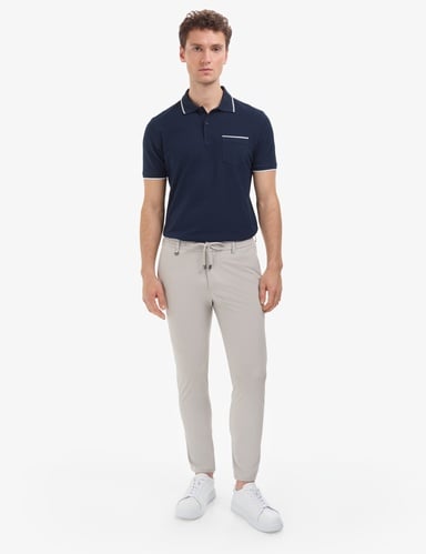 Gri Ex. Slim Fit Beli Kordonlu Klasik Jogger Pantolon