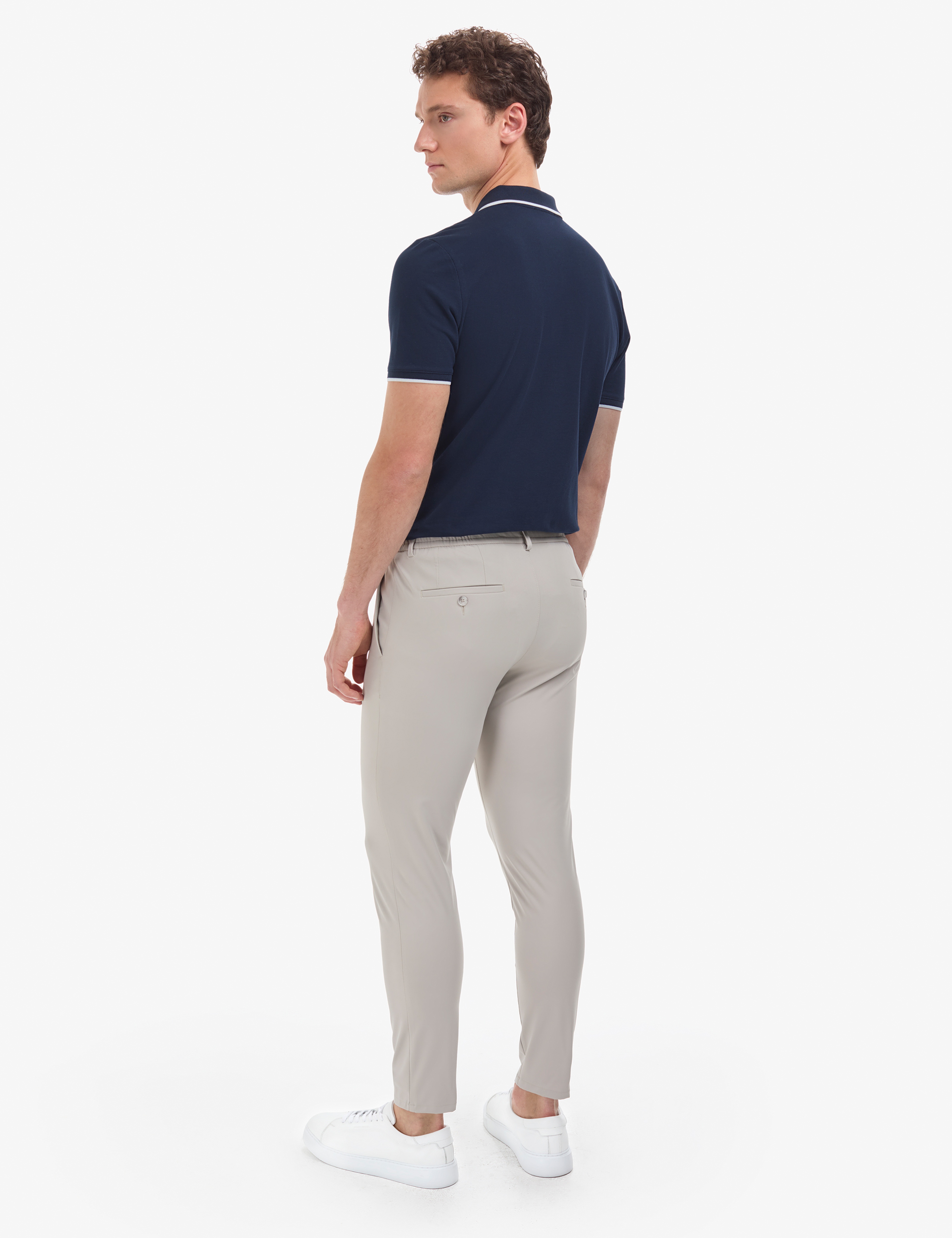 Gri Ex. Slim Fit Beli Kordonlu Klasik Jogger Pantolon