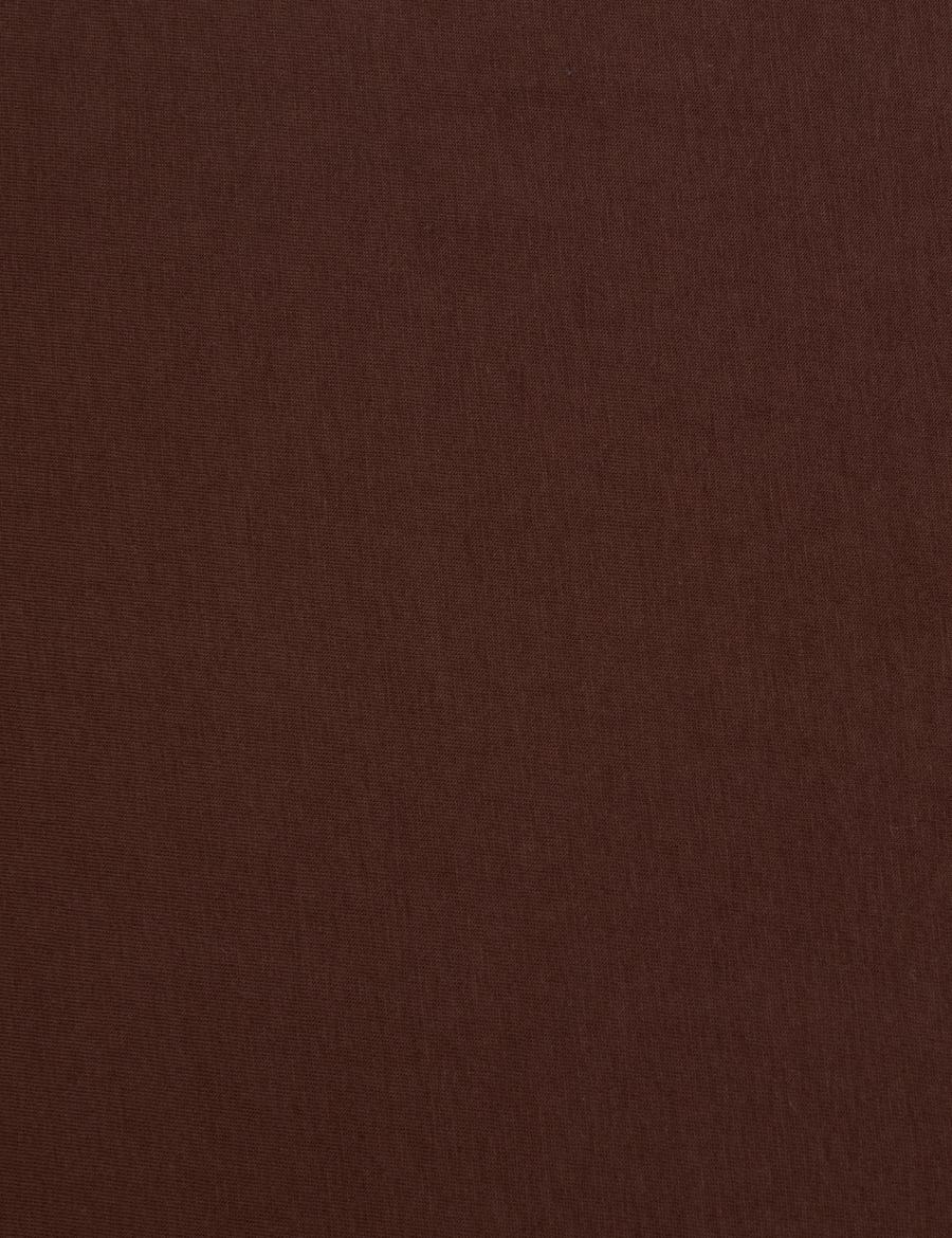 Koyu Kahverengi Slim Fit %100 Pamuk Bisiklet Yaka Basic Tişört