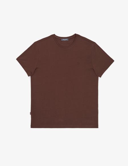 Koyu Kahverengi Slim Fit %100 Pamuk Bisiklet Yaka Basic Tişört - 50325307121