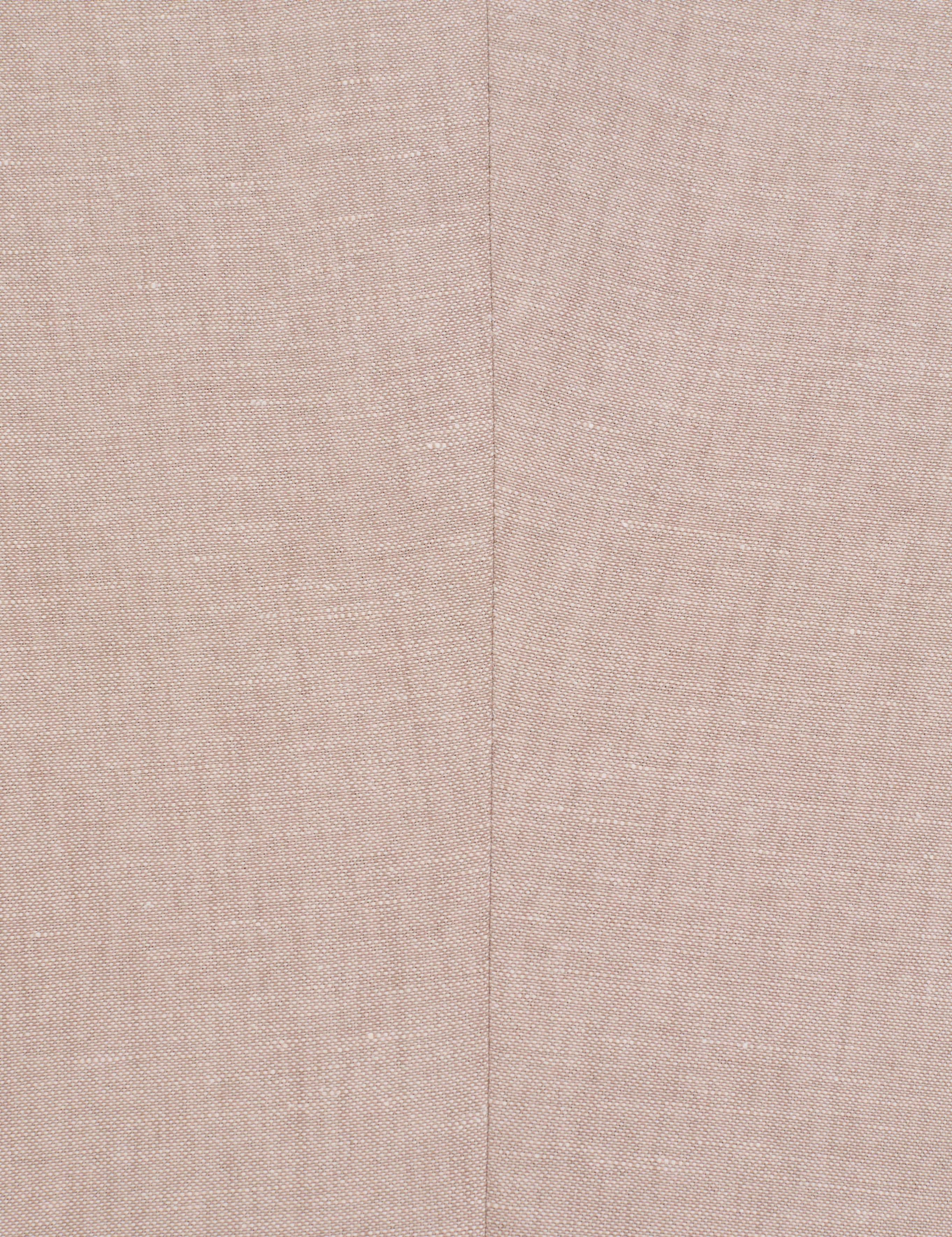 Açık Kahverengi Slim Fit Keten Karışımlı Pileli Pantolon