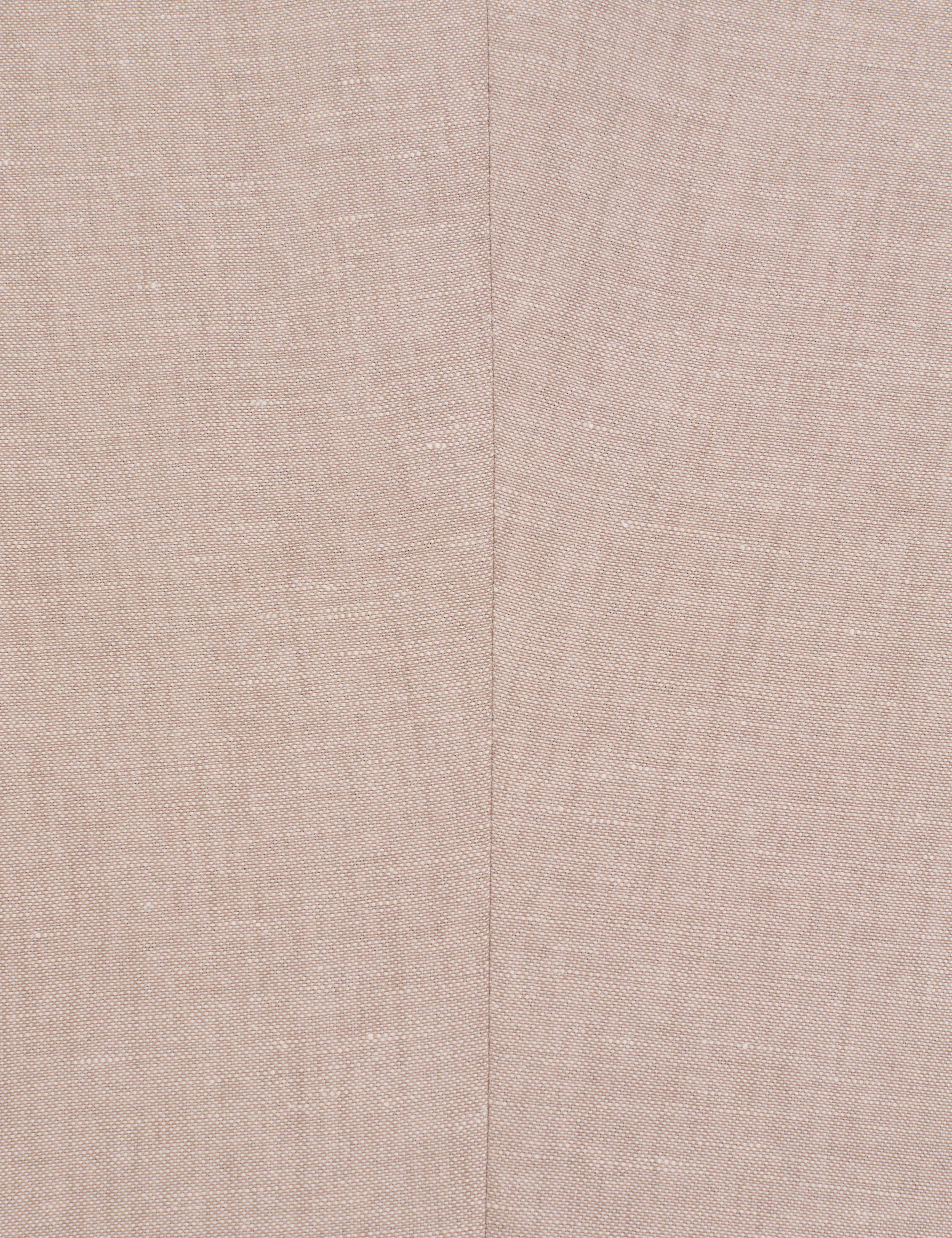 Açık Kahverengi Slim Fit Keten Karışımlı Pileli Pantolon - Image 6
