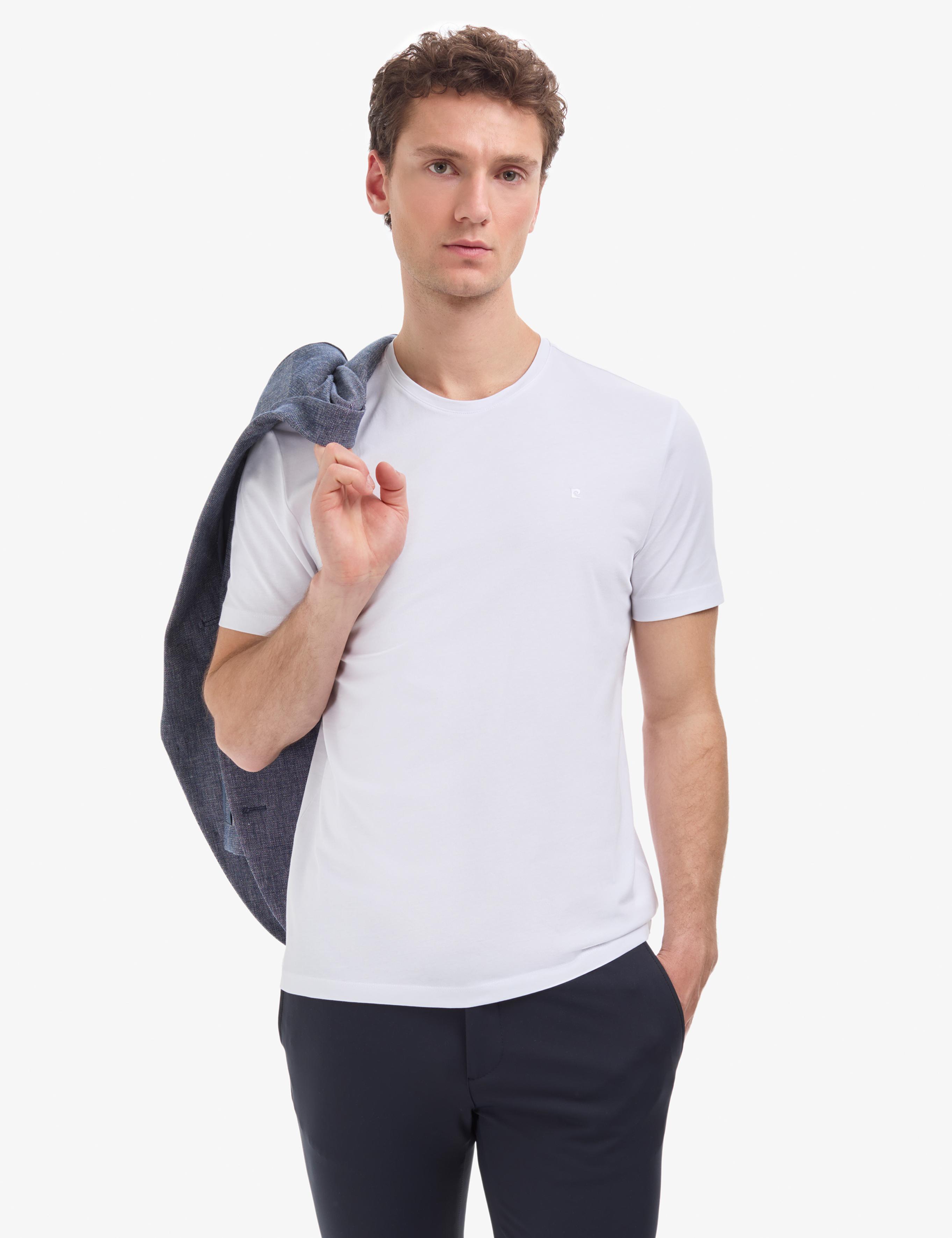 Beyaz Regular Fit %100 Pamuk Bisiklet Yaka Basic Tişört