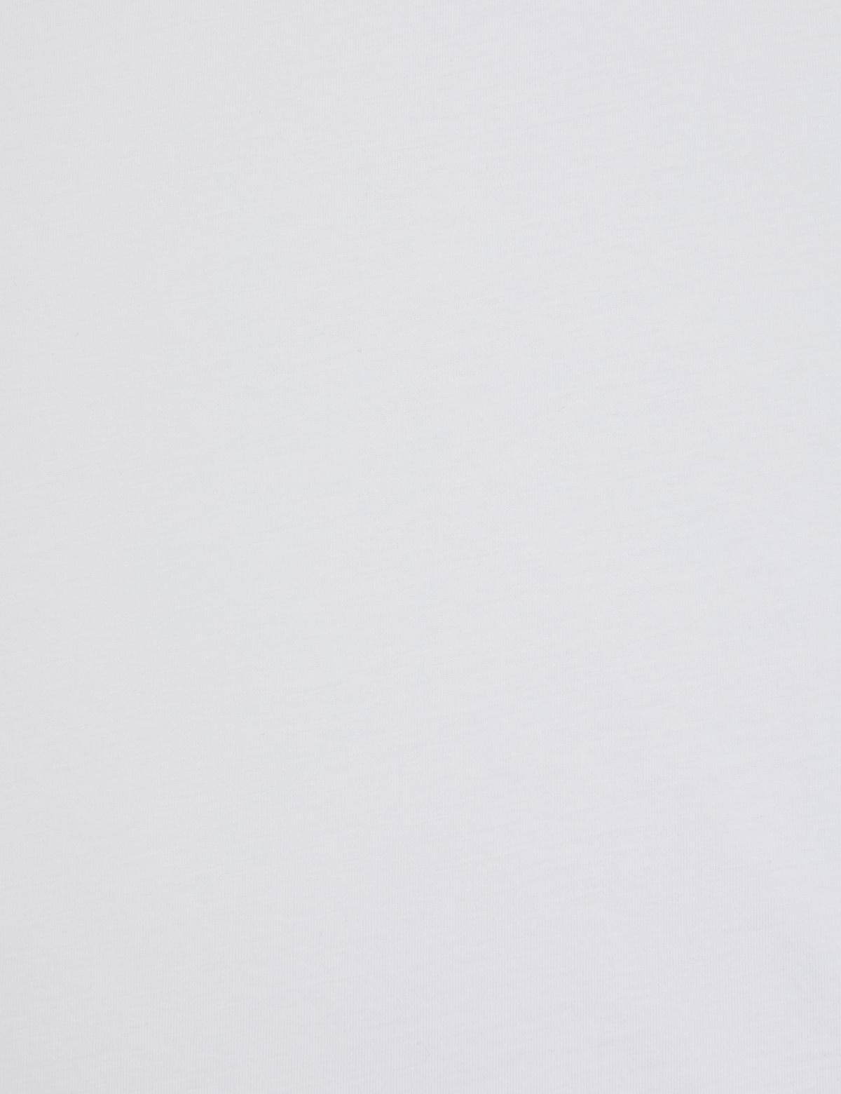 Beyaz Regular Fit %100 Pamuk Bisiklet Yaka Basic Tişört - 50325299004